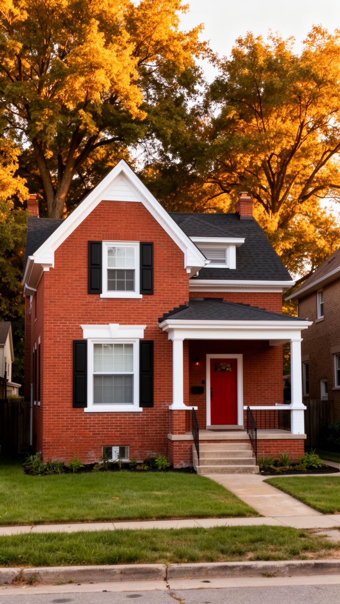 Renovated Detroit-style brick single-family home